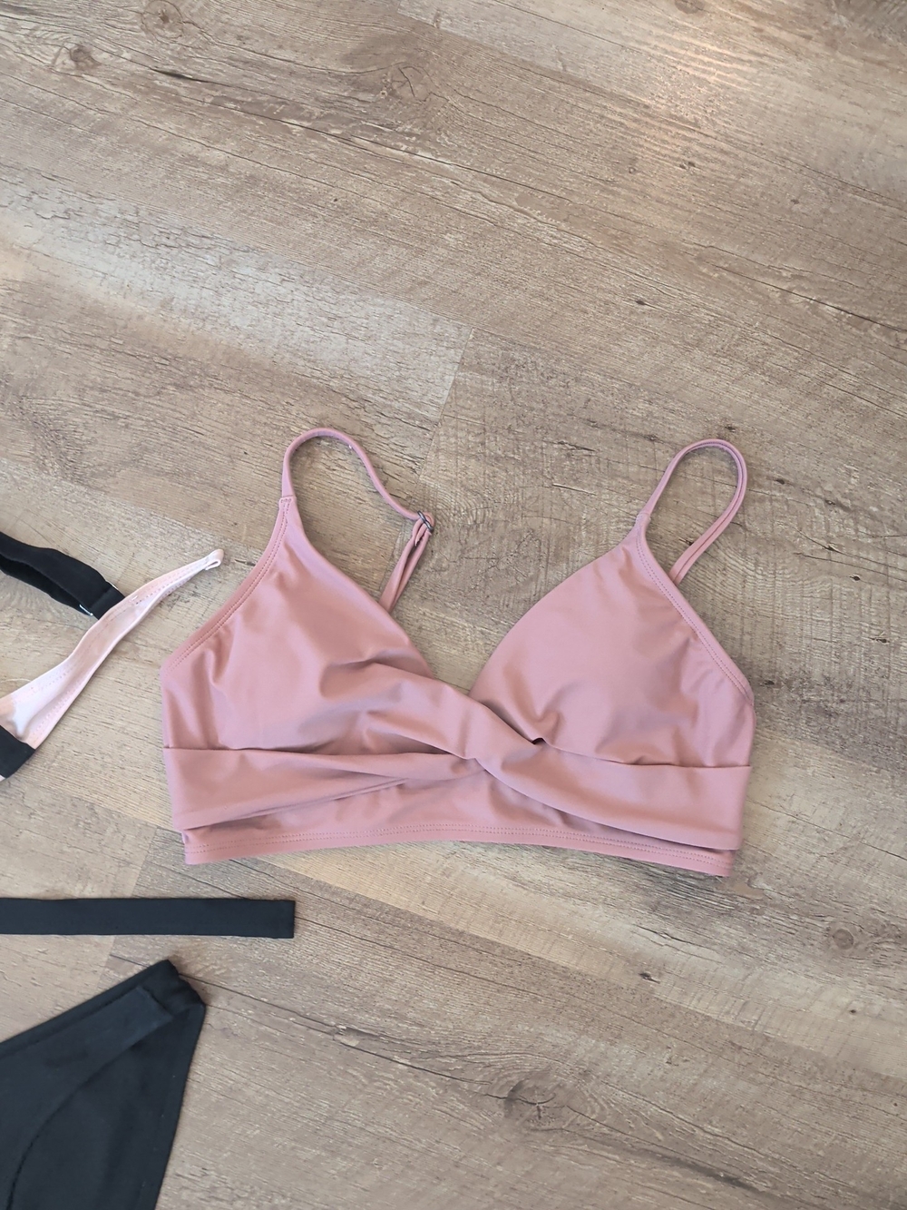 Women’s Two-Tone Pink and Black Bikini Set - Picture 2 of 7
